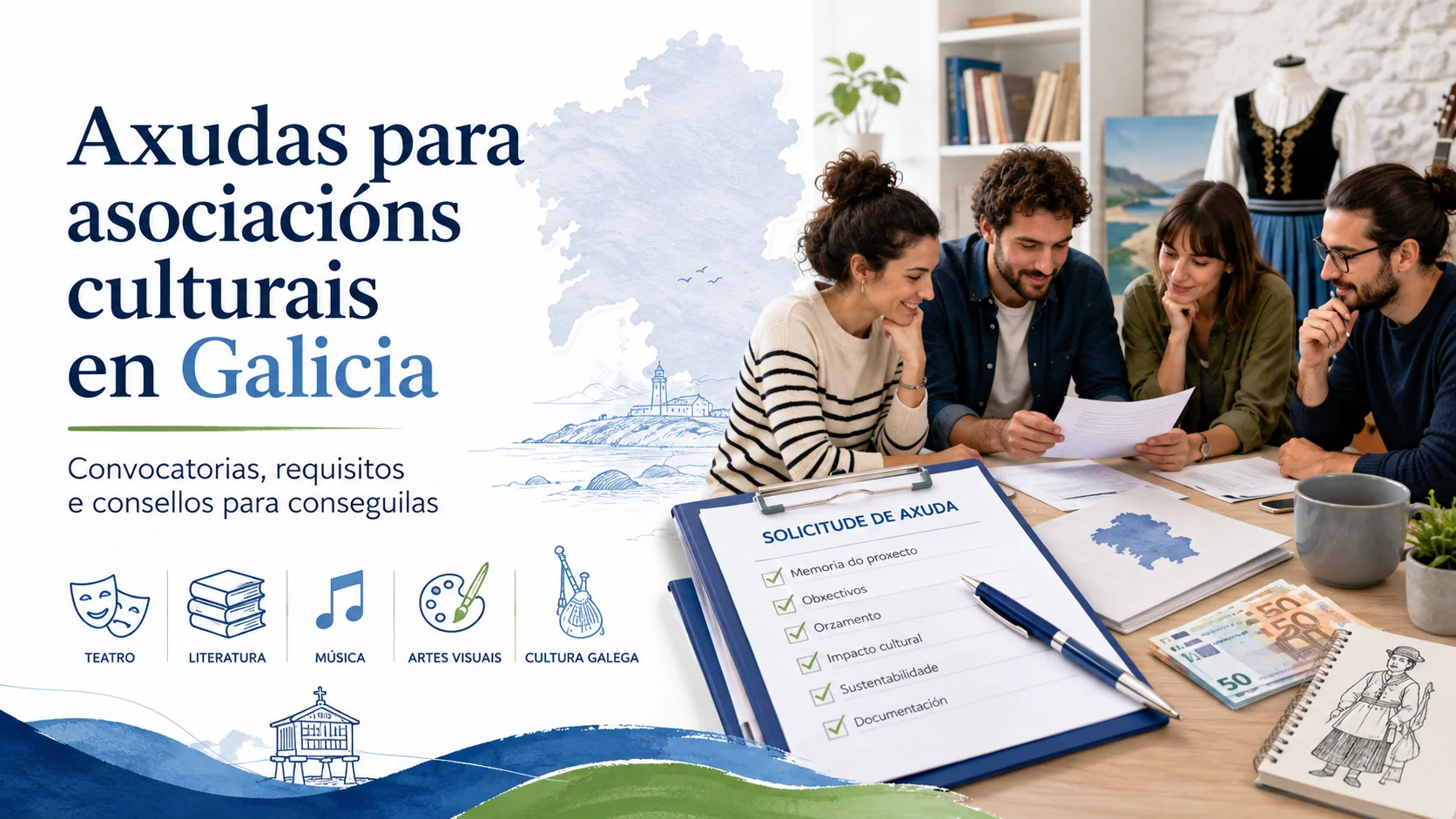 Axudas para asociacións culturais en Galicia: convocatorias, requisitos e consellos para conseguilas