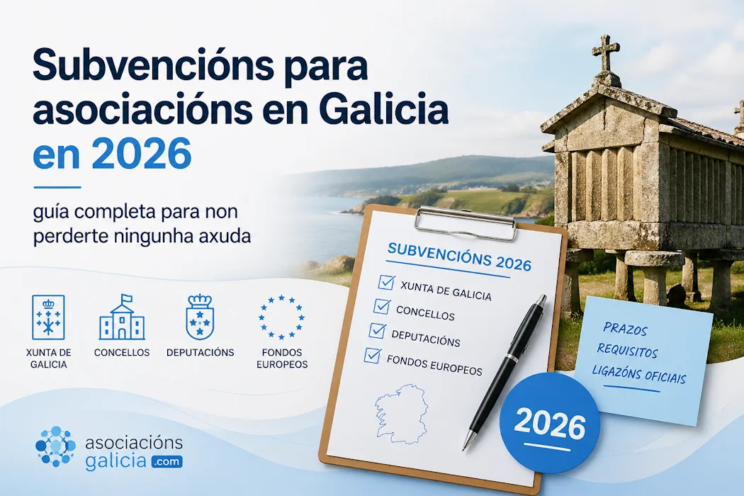 Subvencións para asociacións en Galicia en 2026: guía completa para non perderte ningunha axuda